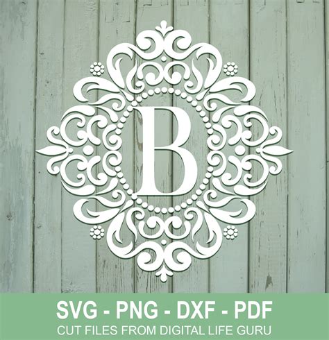 B-monogram Svg Monogram Frame Svg Mailbox Decal Svg Family - Etsy Sweden