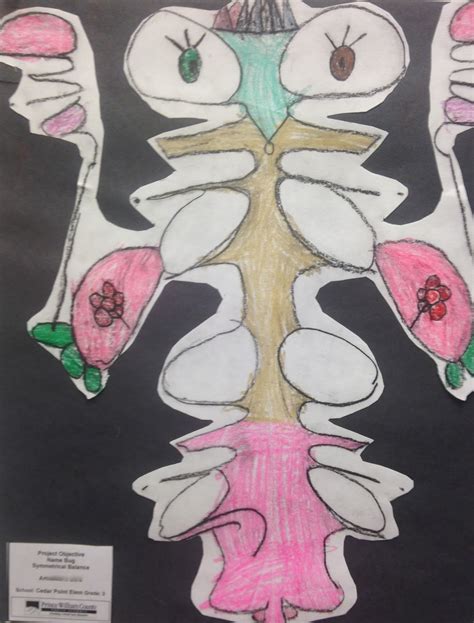 Art Room Blog: 3rd Grade Symmetrical Name Bugs..