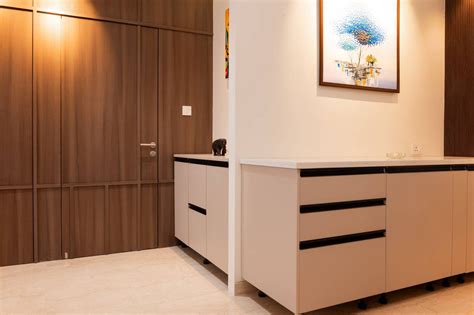 chic modern foyer design  pumic grey  suede laminate finish
