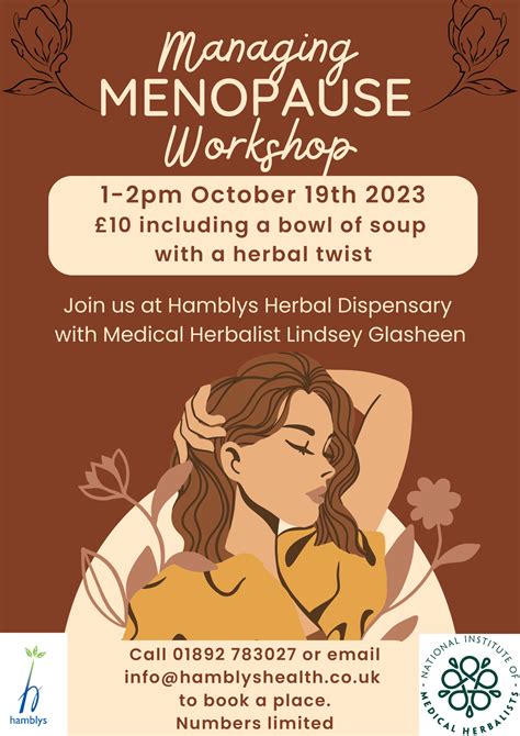 Managing Menopause Workshop – Hamblys Herbal Dispensary