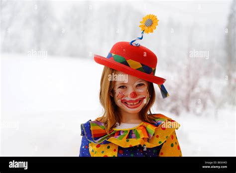 Clown girl in carnival costume Stock Photo - Alamy