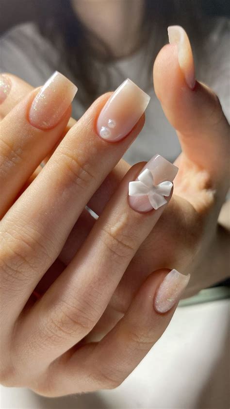 Маникюр с бантиком 🎀💅🏻 в 2024 г | Маникюр с бантиками, Маникюр, Ногти