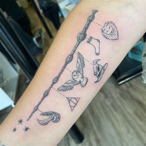harry potter wand tattoo