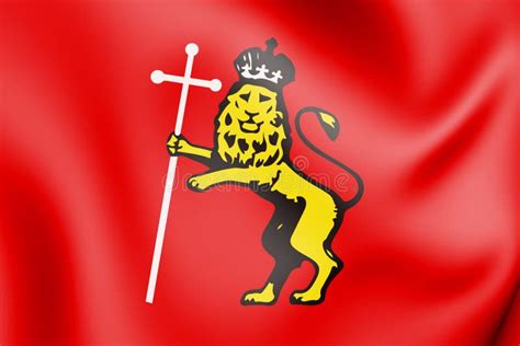 3D Flag of Vladimir Oblast, Russia. Stock Illustration - Illustration ...