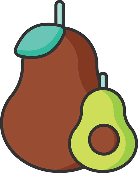 a pear and an avocado are shown together 42364377 Vector Art at Vecteezy