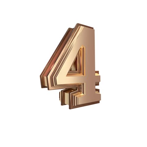 Gold_3D_number_4