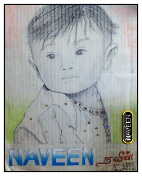 Pencil Sketch of a Baby Boy - Desi Painters