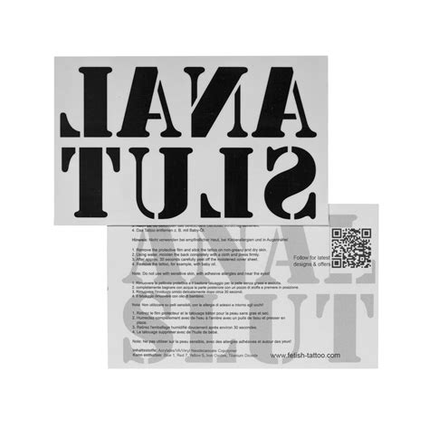 2 x Anal Slut Tattoo - Schriftzug in schwarz - Sexy Kinky Fetisch