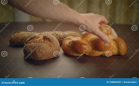bakery concept  homemade breads loaf pastry food background stock