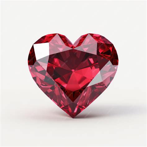 Premium Photo | A heart shaped ruby diamond on a white background