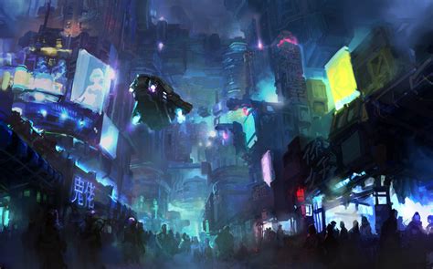 Cyberpunk city by onestepart on DeviantArt
