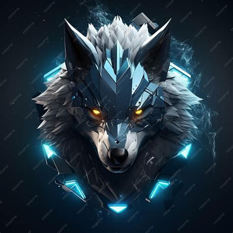 Premium AI Image | Gamer wolf logo High definition black background
