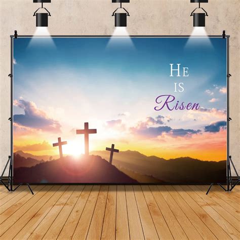 Easter Resurrection Of Jesus Backdrop 10x8ft Fabric He Is Risen ...
