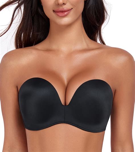 curyon womens strapless bras wirefree anti slip padded lift push