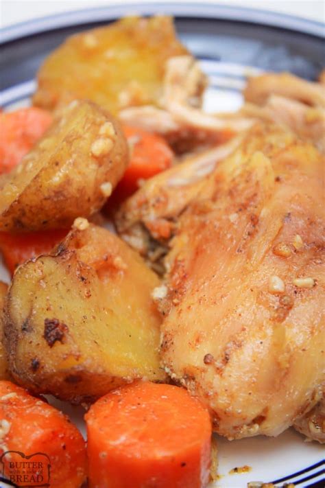 CROCKPOT BONELESS CHICKEN THIGHS - Butter with a Side of Bread
