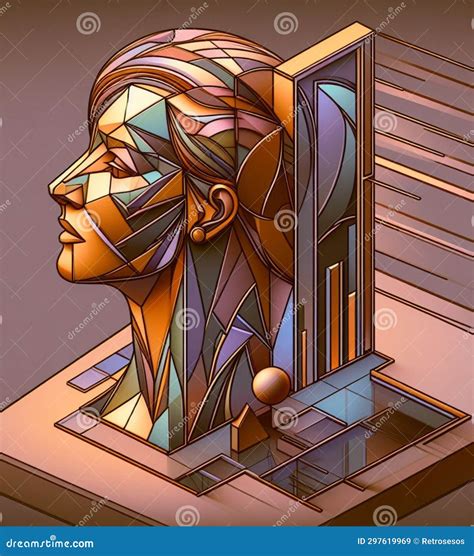 Digital Illustration Unrecognizable Human Portrait Depict Deep Emotion