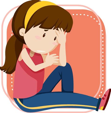 Little sad girl on white background 6156848 Vector Art at Vecteezy