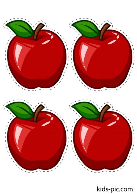 Шаблон Яблока Для Вырезания Из Бумаги | Kids-Pic.com Toddler Learning ...