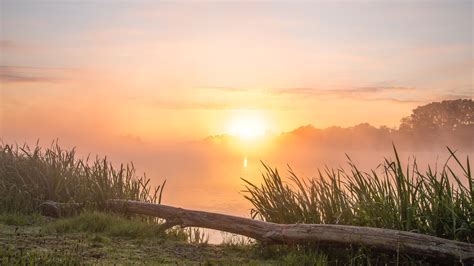 lake sunrise hd wallpaper