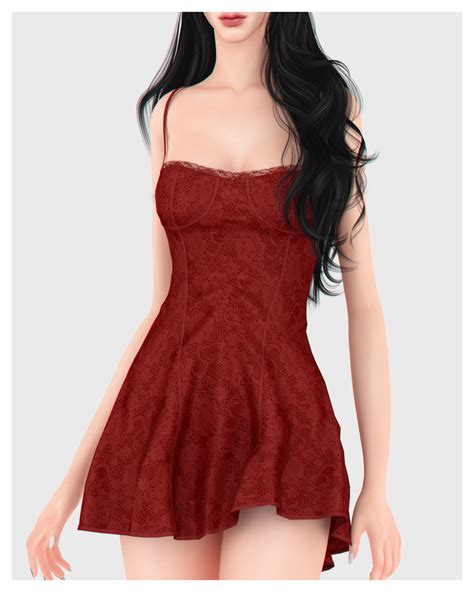 Rosy Lace Dress - The Sims 4 Create a Sim - CurseForge
