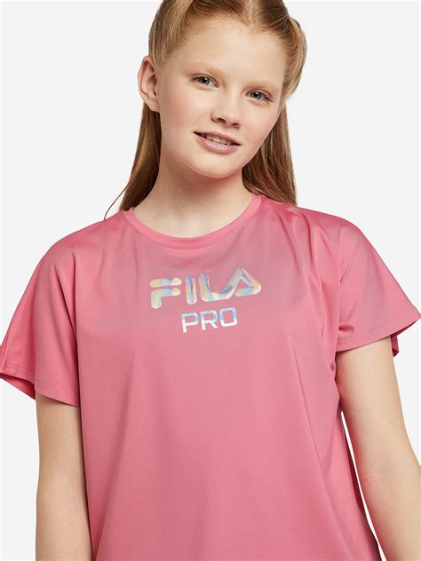 Футболка для девочек FILA пионовый цвет — купить за 3640 тг со скидкой ...