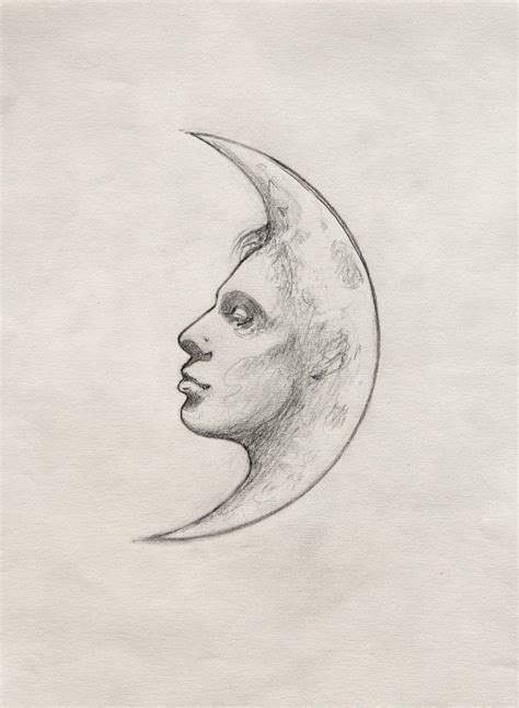 Moon Face Drawing at GetDrawings | Free download