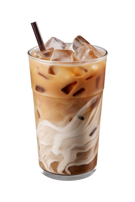 AI generated a glass of iced coffee isolated on a transparent