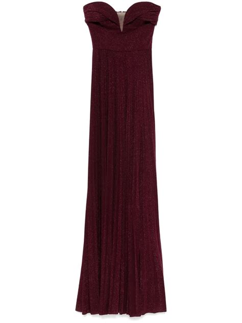 Elisabetta Franchi Plissé Maxi Dress | Purple | FARFETCH