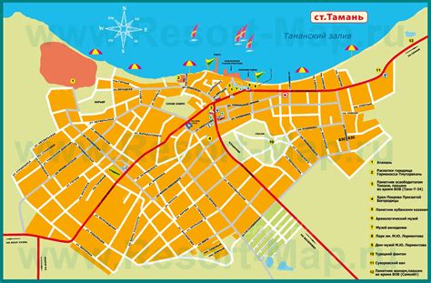 Туристическая карта города Тамань