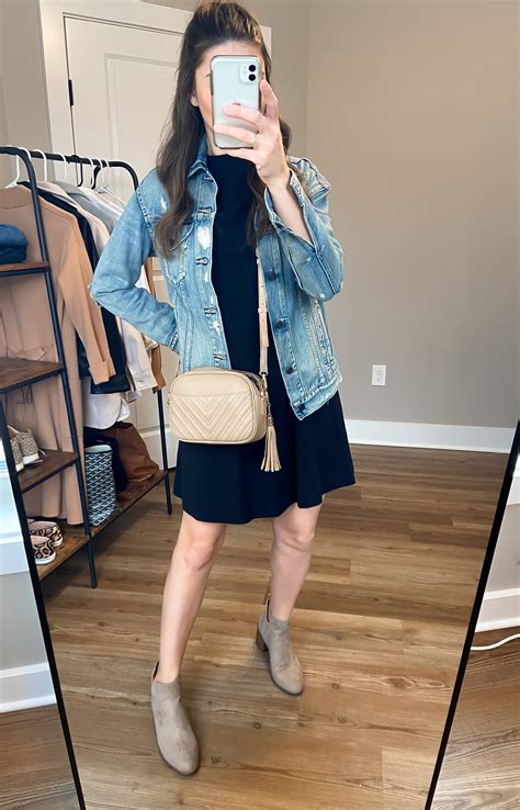 Jean Jacket with Black Dress - Penny Pincher Fashion Blog