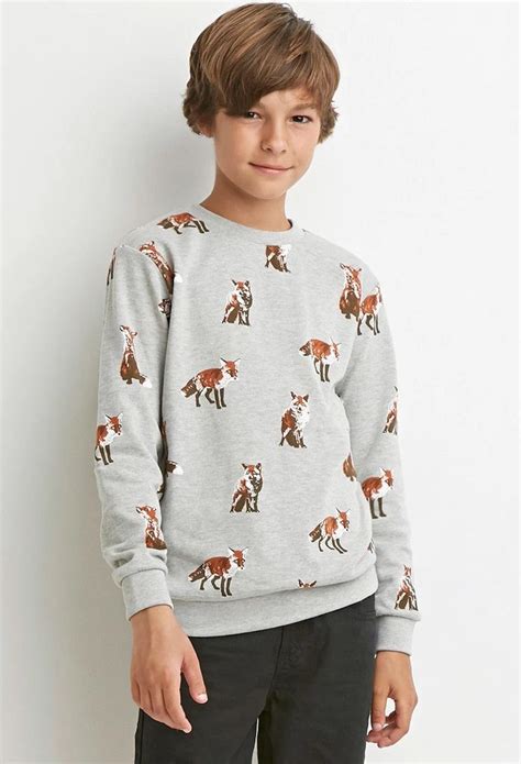 Boys Fox Print Sweatshirt (Kids) | Детская мода, Одежда для детей ...