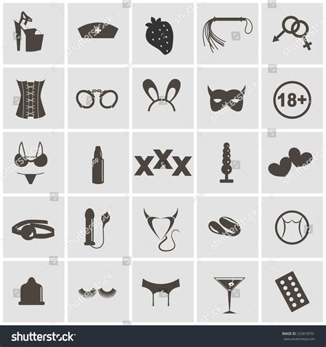Sex Icons Set Symbol Xxx Stock Vector (Royalty Free) 225818791