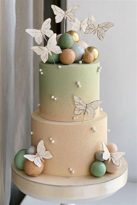 Двухъярусный Торт с Бабочками | 1st bday cake, Butterfly cakes ...