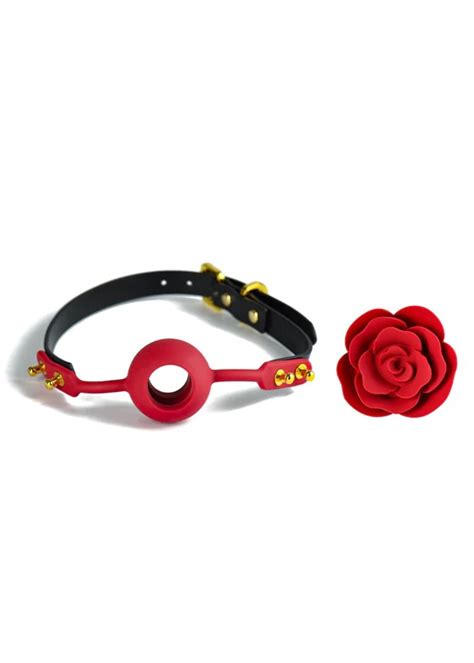 UPKO Rose Ball Gag (Black) | Avec Amour BDSM Accessories