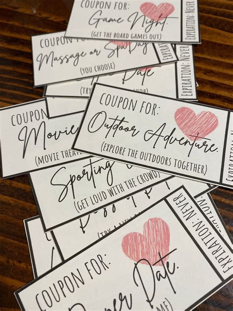 Romantic Date Night Coupons, Unique Couples Gift (digital Download