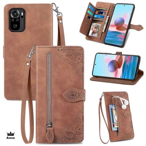 Чехол книжка для Xiaomi Redmi Note 10 / Redmi Note 10S кошелек на ...