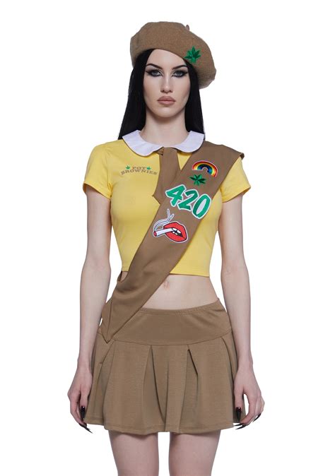 Costume Da Ragazza Scout Brownie Ladies Pot Brownie Costume Girl Scout