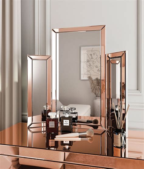 Valentina Rosegold Wall Mirror With Touch Sensor LED Light