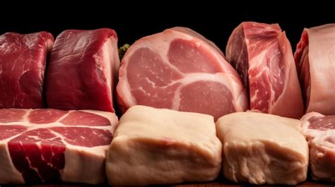 Premium AI Image | a spread of fresh pork cuts accentuating the texture ...
