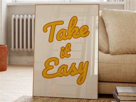Take It Easy Poster | Digital Download | Printable Art - Etsy