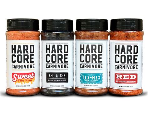 Amazon.com : Hardcore Carnivore CORE PACK: Black beef seasoning, Red