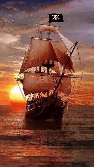 animated pirate ship gif