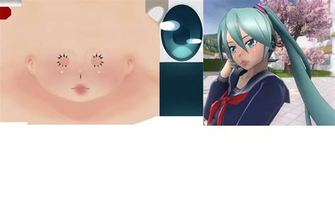 Yandere Simulator face skin texture (miku) by nnnekos on DeviantArt