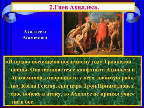Поэма Гомера «Илиада» План