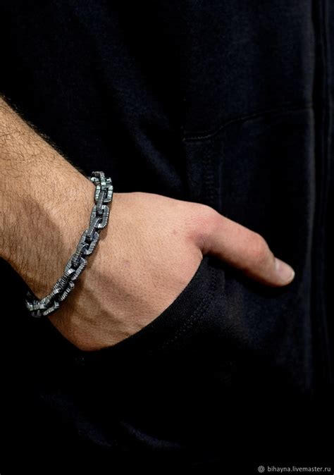 Массивный мужской серебряный браслет в интернет-магазине Ярмарка ...