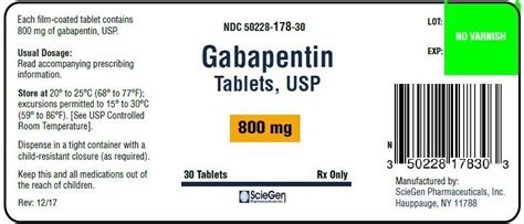 gabapentin fda prescribing information side effects