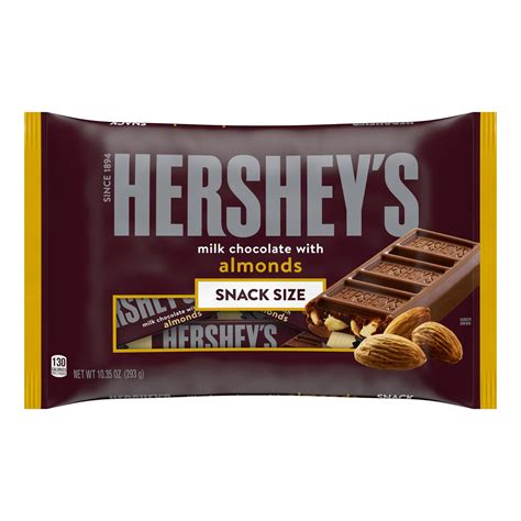 HERSHEY'S HERSHEY'S Milk Chocolate with Almonds Snack Size, Candy Bars