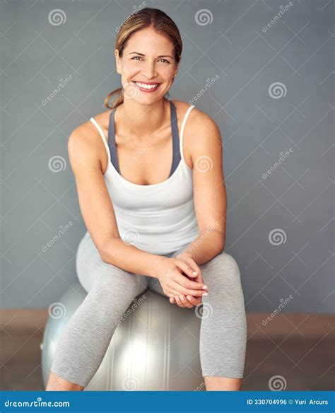 Confident, Portrait and Woman with Fitness Ball, Gym and Training for