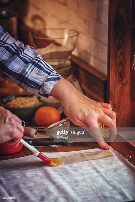 Preparing Sweet Filo Pastry Mince Pies With Dried Fruits High-Res Stock ...