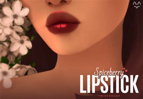 Губная помада Spiceberry для Симс 4. Скачать мод